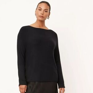 VINCE Coastal Blue Boat Neck Dolman Long Sleeve Modal Top Minimalist XS